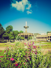 Image showing Retro look Schlossplatz (Castle square) Stuttgart