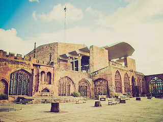 Image showing Retro look Coventry Cathedral ruins