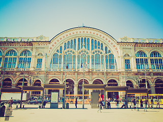 Image showing Retro look Porta Nuova station, Turin