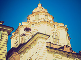 Image showing Retro look San Lorenzo church, Turin