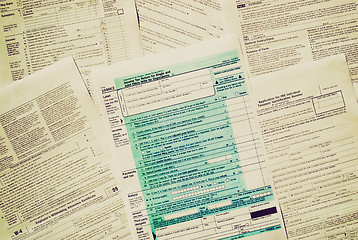 Image showing Retro look Tax forms