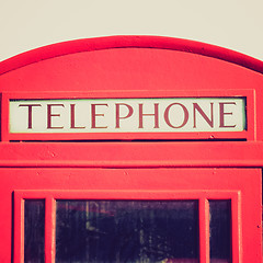 Image showing Vintage look London telephone box