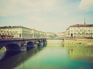 Image showing Retro look Piazza Vittorio, Turin