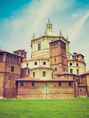 Image showing Retro look San Lorenzo church, Milan