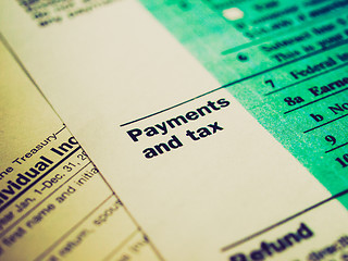 Image showing Retro look Tax forms