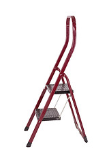 Image showing Old red step ladder