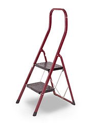 Image showing Old red step ladder