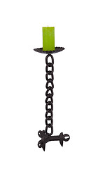 Image showing Tall candle holder, made from a chain