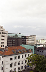 Image showing cityscape rooftop view  office buildings apartments condos busin