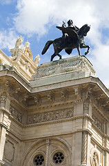Image showing Vienna Opera house fountain statues Austria Europe