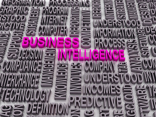 Image showing 3d Word cloud - business intelligence 