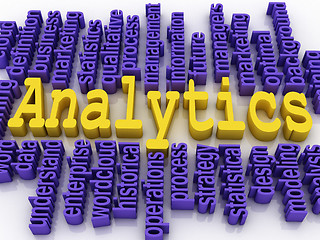 Image showing 3d concept illustration of analytics business analysis 