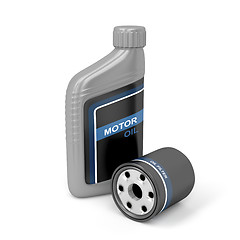 Image showing Motor oil and oil filter