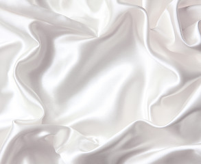 Image showing Smooth elegant white silk as wedding background 