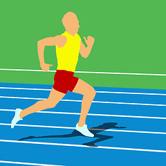 Image showing Running silhouettes. Vector illustration.