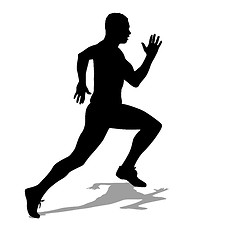 Image showing Running silhouettes. Vector illustration.