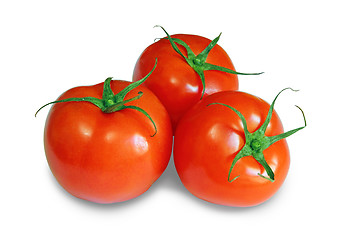 Image showing red tomatoes isolated on a white background