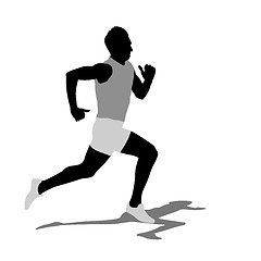 Image showing Running silhouettes. Vector illustration.