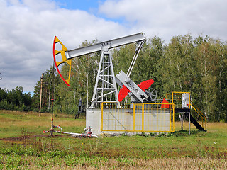 Image showing Oil pumpjack. Oil industry equipment.