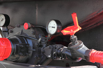 Image showing faucet and pressure gauge fire truck