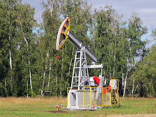 Image showing Oil pumpjack. Oil industry equipment.