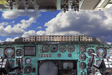 Image showing Airplane Cockpit  Tu-144.