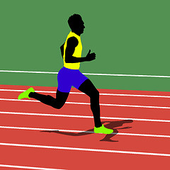 Image showing Running silhouettes. Vector illustration.