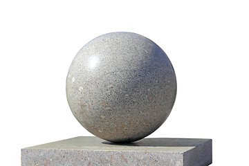 Image showing Grey granite spheres isolated on a white background