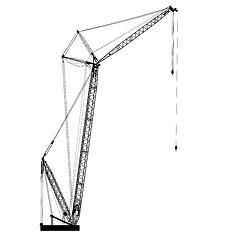 Image showing Silhouette of one cranes. Vector illustration.