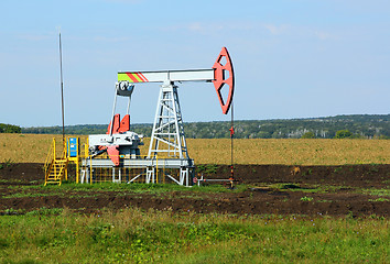 Image showing Oil pumpjack. Oil industry equipment.