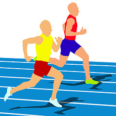 Image showing Running silhouettes. Vector illustration.