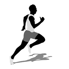 Image showing Running silhouettes. Vector illustration.