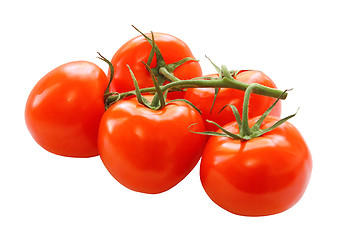 Image showing bunch of red tomatoes isolated on a white background