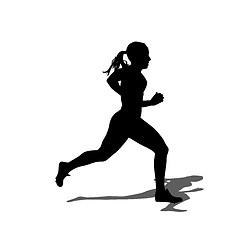 Image showing Running silhouettes. Vector illustration.