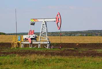 Image showing Oil pumpjack. Oil industry equipment.