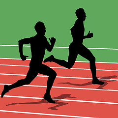 Image showing Running silhouettes. Vector illustration.