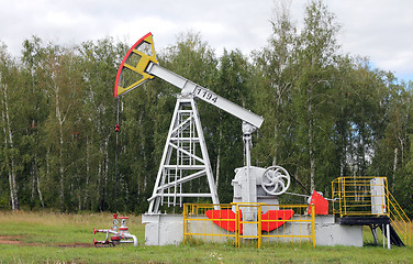 Image showing Oil pumpjack. Oil industry equipment.