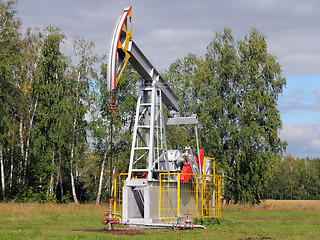 Image showing Oil pumpjack. Oil industry equipment.