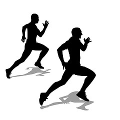 Image showing Running silhouettes. Vector illustration.