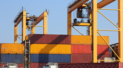 Image showing freight container operation in port series