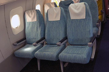 Image showing Comfortable seats in aircraft cabin Tu-144.