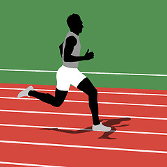 Image showing Running silhouettes. Vector illustration.