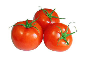 Image showing red tomatoes isolated on a white background