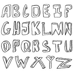 Image showing Hand drawing alphabet vector illustration 