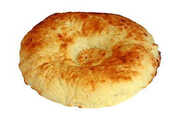 Image showing Caucasian pita bread on a white background