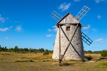 Image showing Stone windmill in Gotland, Sweden