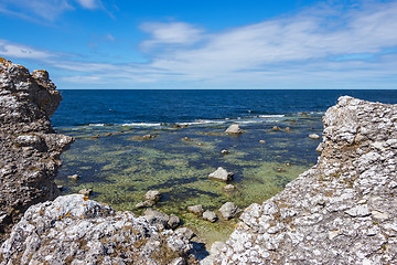 Image showing Rocky coastline of Gotland, Sweden