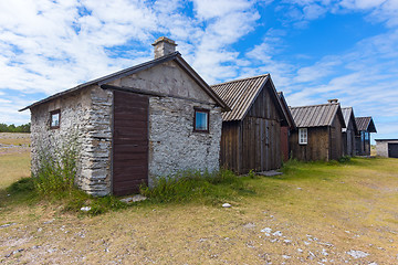 Image showing Old fishing village on Fårö island, Sweden