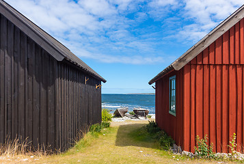 Image showing Fishing village on Fårö island, Sweden