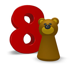 Image showing number eight and bear